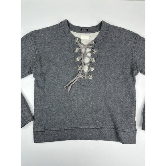 Mother Women's Charcoal Gray The Tie Up Easy Wash Activewear‎ Sweatshirt S/C39 - Picture 6 of 16